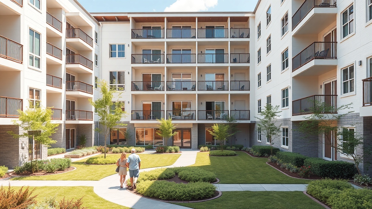 Modern apartment complex exterior